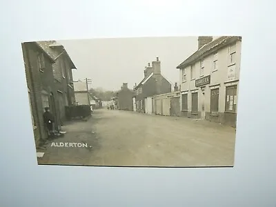 Alderton Suffolk Real Photo Postcard Showing A J Sayer Shop Mrs Wyatt Colchester • £3