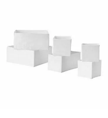 IKEA SKUBB SET OF 6 DRAWER ORGANISER BOXES SOCK BELT TIDY DIVIDER WARDROBE White • £14.99