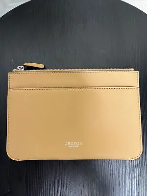 $49 • Buy Oroton - Tan Saffiano Leather Clutch Bag - NWOT