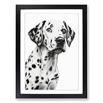 Dalmation Line Wall Art Print Framed Canvas Picture Poster Decor Living Room • £24.95
