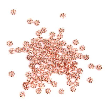 £5.50 • Buy 100 X 4 Mm  Rose Gold Daisy Spacer Beads D I Y Jewellery Craft