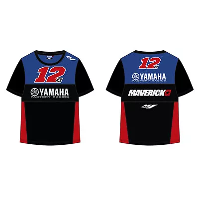 VR46 Yamaha Vinales Kids Fashionable Casual Wear T-Shirt Black / Blue / Red • £32.24