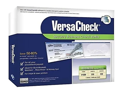 Versacheck Security Business Check Refills 10BP01-3524 #1000 250 Sheets 250 Chec • $15