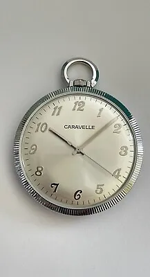 Vintage Caravelle Pocket Watch POT Shape 7 Jewels Bulova Pocket Watch SERVICED • $116.32