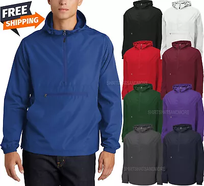 Mens Weather Fighting Packable Hooded Anorak Wind Jacket Pullover XS-4XL NEW! • $23.99