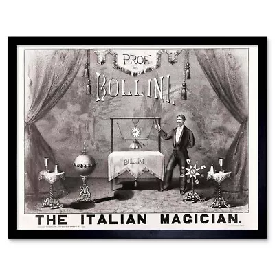 Bollini Italian Magician 1879 Magic Files Vintage Advertising Framed Art Print • $34.99