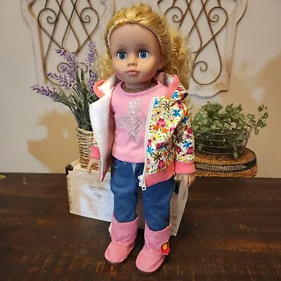 New Molly P. Originals Naomi Blonde Curly Hair Jacket Jeans 18  Doll 18902 • $49.99