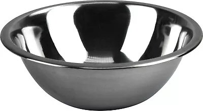 Deep Mixing Bowl Cooking Baking Salad Serving Stainless Steel Bowl Flat Base • £6.99