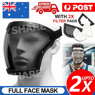 Head Cover Anti-fog Full Face Shield Super Protective Transparent Safety Mask AU • $12.85