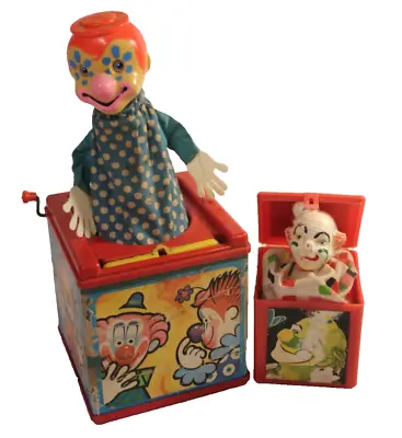 Vintage 1960's 70's Mattel Jack In The Music Box & Creepy Clown Pop-Up Toy • $35.96
