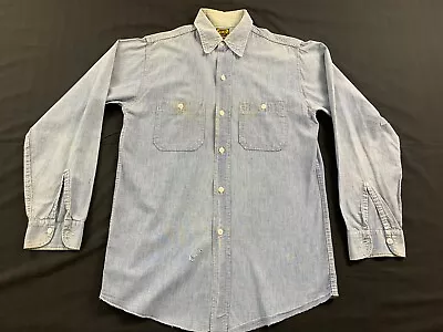 Vintage Washington Dee Cee Chambray Work Shirt 2 Pockets Mens Sz M • $75