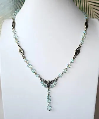 Vintage Necklace 20'' Czech Glass Beads WOMEN'S JEWELRY ART DECO STYLE • $40