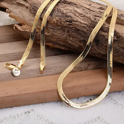 £3.43 • Buy Fashion 925 Silver Gold Women Flat Snake Bone Chain Necklace Zircon Jewelry Gift