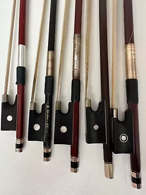 Lot Of 5 Violin Bows - Various Sizes (4/4 3/4 1/2) • $89