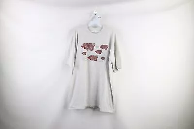 Vintage 90s Streetwear Mens XL Spell Out Florida Fish Short Sleeve T-Shirt USA • $31.45