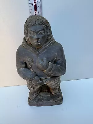 Vintage Inuit Eskimo Art Carved Stone Figure • £49.95