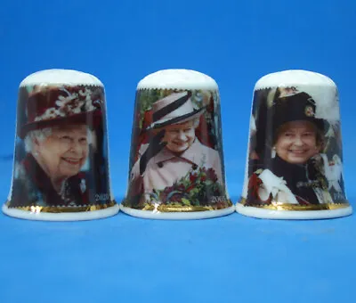£9.95 • Buy Birchcroft Thimbles -- Set Of Three -- Queen Elizabeth In The  Later Years