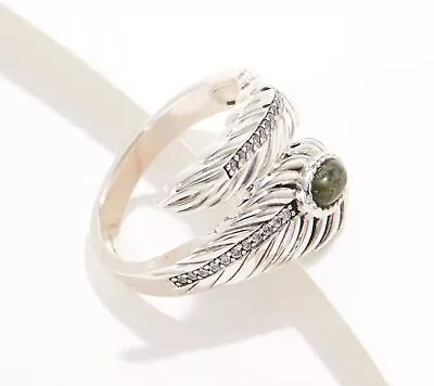 CONNEMARA MARBLE Sterling Silver 925 MARBLE FEATHER Ring SIZE 7 • $49.99