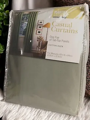 Vintage 1999 Martha Stewart Everyday Cotton Duck Casual Tab-Top Casual Curtains • $35.99