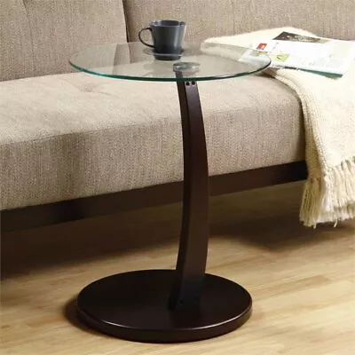 Accent Table C-shaped End Side Snack Living Room Bedroom Laminate Brown • $100.64