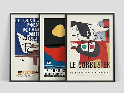 Set Of 3 Le Corbusier Exhibition Art Retro Vintage Wall Art Prints. • £91.85