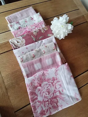 Vintage Retro Reclaimed Remnant Fabric Cabbage Roses Material Pack Pk HH • £25