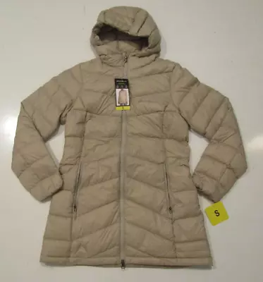 EDDIE BAUER Tan Chevron Down Parka Jacket Coat NWT Womens Size XL X-Large • $49.95