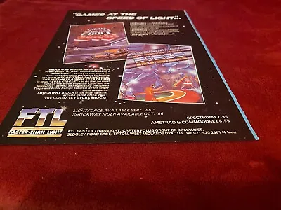 Framed Advert 11x8 Spectrum Zx & Commodore 64 Lightforce & Shockway Rider • £22.99