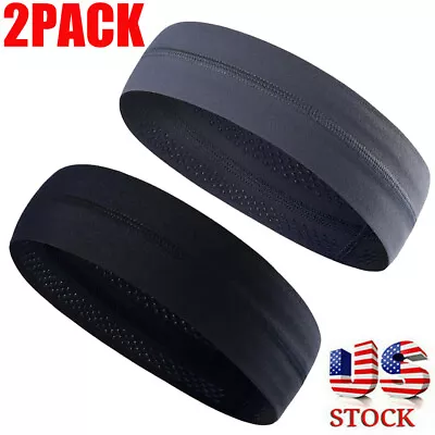 2Pack Sweatband For Men Women Elastic Hairbands Yoga Sports Headbands Headwear • $10.98