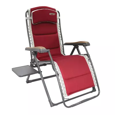 Quest Leisure Bordeaux Pro Relax XL Chair With Side Table Camping Garden • £139.90