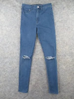 &Denim Jeans Womens 29 Blue Pants Blue Jegging High Waist Skinny 26x31 • $5.47