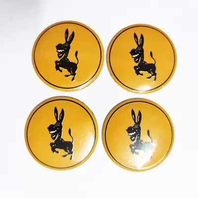 4pcs 56mm Donkey Car Wheel Center Hub Caps Yellow Emblems Badges Stickers Decals • $9.99