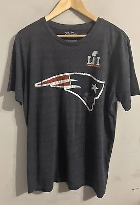 New England Patriots T Shirt Majestic Super Bowl LI 28-3 Edelman 11 Made In USA • £9.99