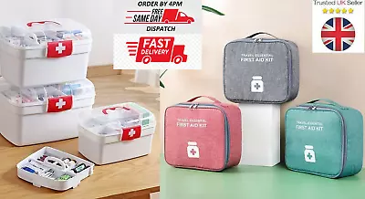 First Aid Kit Large Medical Box Container Storage Medicine Travel Case Bag • £7.75