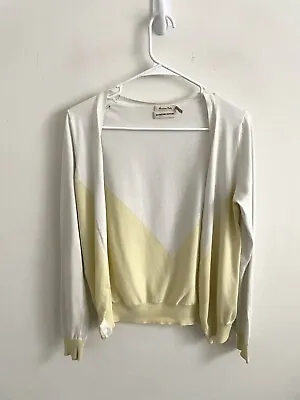 Massimo Dutti Yellow/white Lightweight Cardigan One Size • $4.99