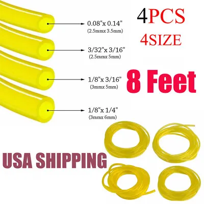 4 Sizes 8Feet Gas Fuel Line Hose Yellow Fuel Tube Fit 2 Cycle Small Engine • $12.04