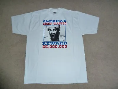 Vintage America's Most Wanted Osama Bin Laden $5000000 Reward T-Shirt XL • $12.95