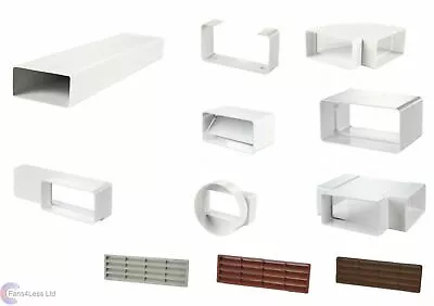 £8.49 • Buy Flat Rectangular Ducting 110 X 54 (4 ) Ventilation Extractor Fans Heat Recovery