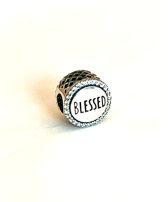 $29.99 • Buy Authentic Pandora Sterling Silver Blessed Bead Charm ENG792016CZ_3