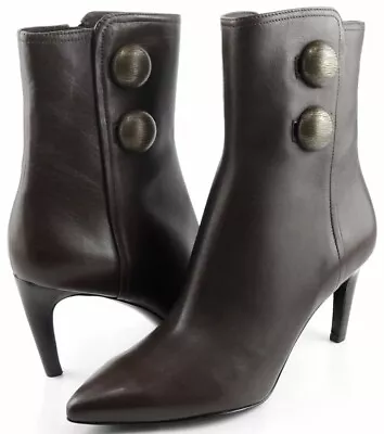 $275 VIA SPIGA HANNE Chestnut Leather Designer Pointed Ankle Boots 10 • $99.99