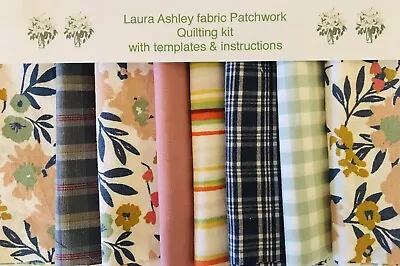 PATCHWORK KIT LAURA ASHLEY SCANDIA 80 X 4 1/2  Pieces +INSTRUCTION+TEMPLATES • £12.50