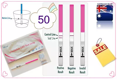 50 X OVULATION (LH) TESTS URINE STRIPS Fertility Tests  FREE Tracking POSTAGE  • $16.78