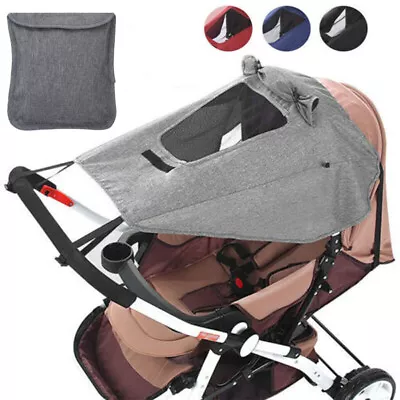 Baby Stroller Sun Shade Canopy For Pushchair Pram Buggy Hood Parasol Cover • £7.29