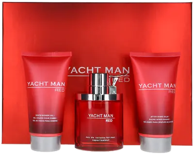 Red By Yacht Man For Men Set: EDT+Shower Gel+After Shave Balm (3.4+4.0+4.0) New • $53.99