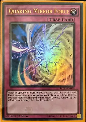 YuGiOh Quaking Mirror Force Ultra Rare 1st Edition BOSH-EN076 NM • $6.40