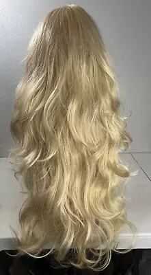 Yi Mei Lace Front Wig Long Wavy Heat Resistant Synthetic Blonde Daily Wear -B39 • $24.91