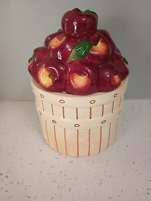 Bushel Basket Of Apples Cookie Jar- Young Exclusive 1999 • $12