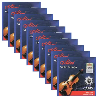 10 Packs Alice A703 Violin Strings Steel Core Cupronickel Winding 4/4 Size EADG • $33.50