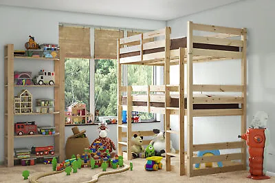 Strictly Beds And Bunks Fusion 3ft Single Heavy Duty Solid Pine Bunk Bed (EB70) • £299.95