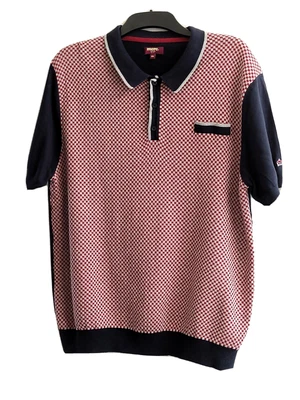 £20 • Buy Mens Merc London Knitted Checked Polo T-shirt Size XXL